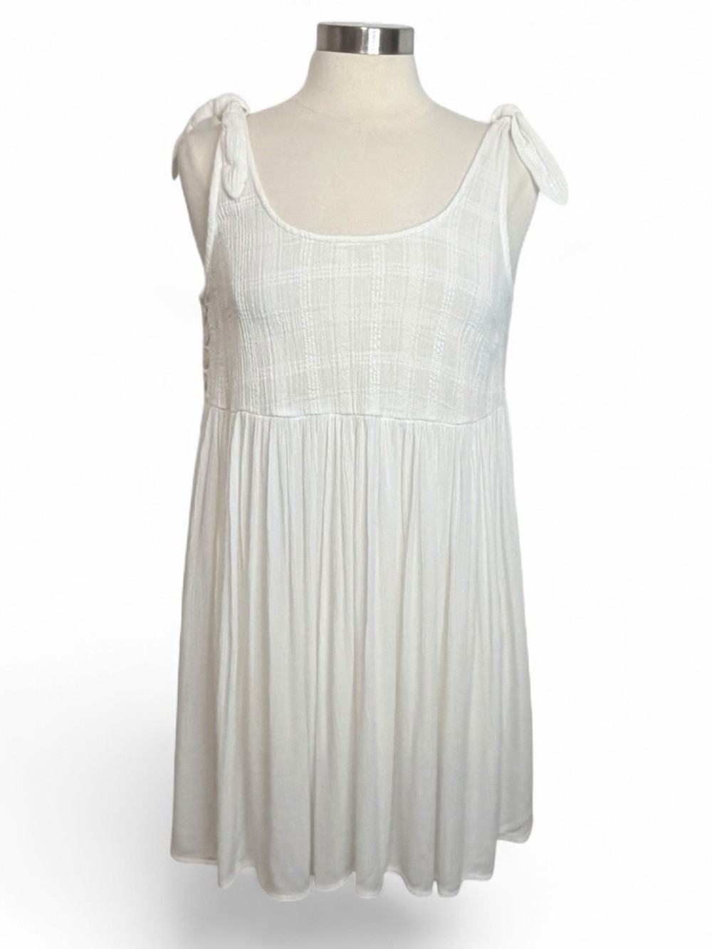 RIP CURL Lightweight Sundress Ties at Shoulders in White, Small