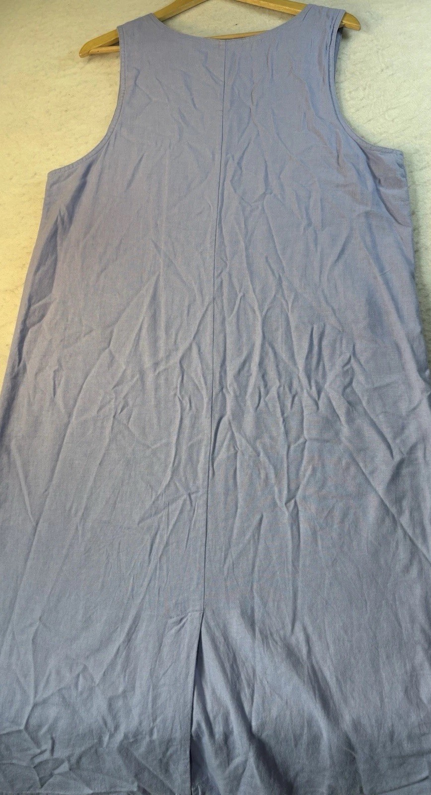 Christopher & Banks Linen Blend Sleeveless Maxi Dress Size L Lilac Pockets Slit