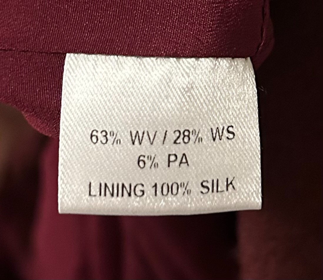 LYN DEVON Virgin Wool & Cashmere Blend Full-Zip Burgundy Dress (size: 6)
