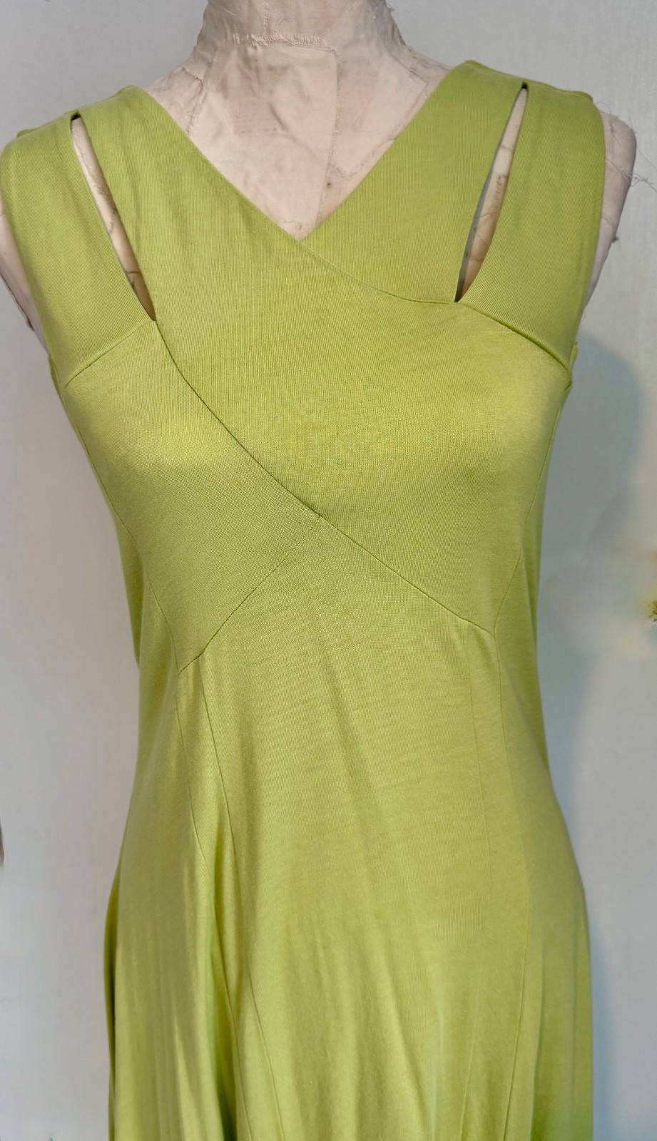 Soft Surroundings Stretch Sleeveless Lime Body Con Dress SZ Sm
