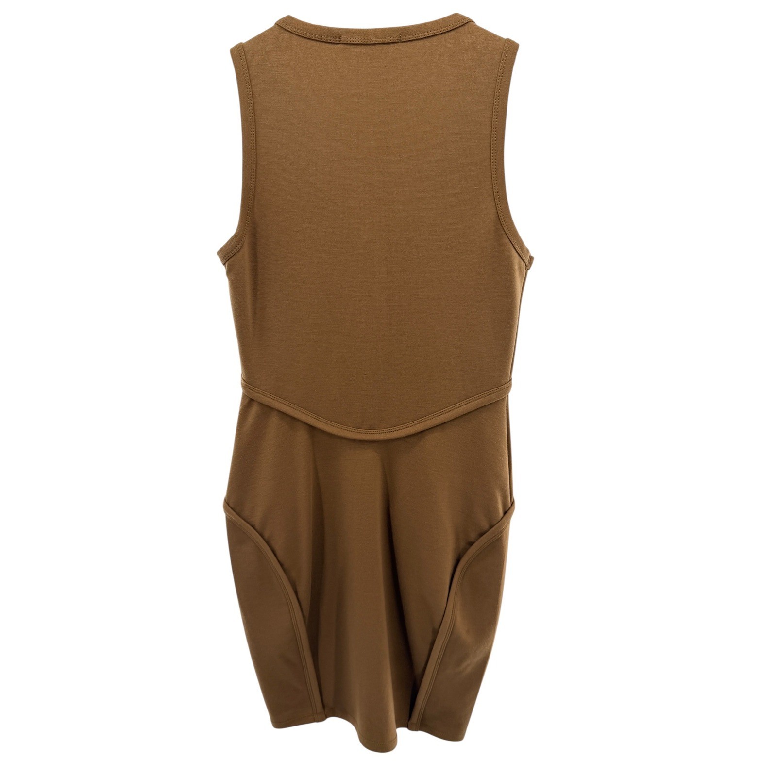 T by Alexander Wang Brown Full Zip V-Neck Sleeveless Pockets Mini Dress Small