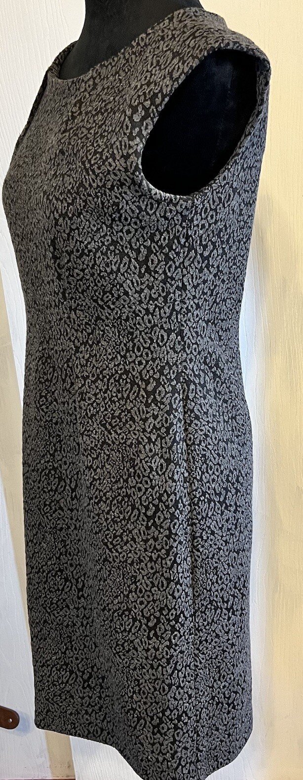 Elementz Dress Petite Small Zip Leopard Cheetah Black Gray Sleeveless