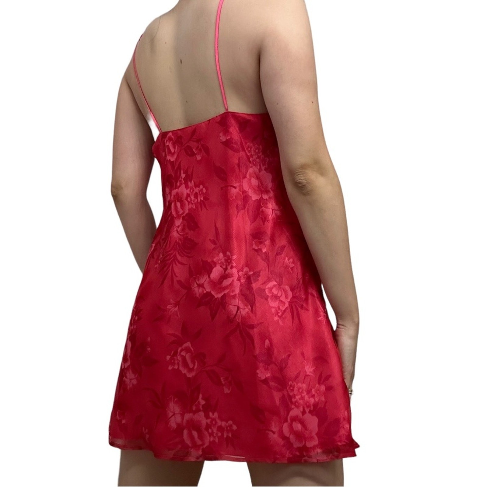 Lord & Taylor Slip Dress Mini Pink Floral Dainty Coquette Casual Size Small