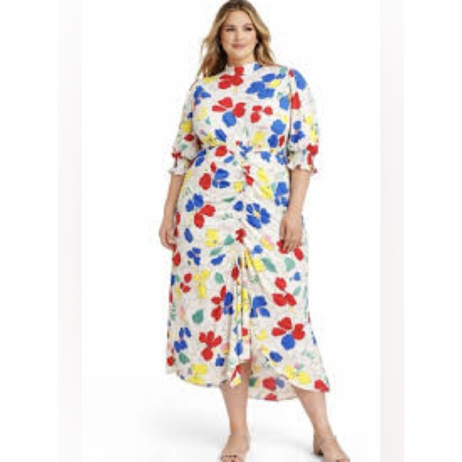 Rixo x Target mock neck floral plus size midi dress size 20/22