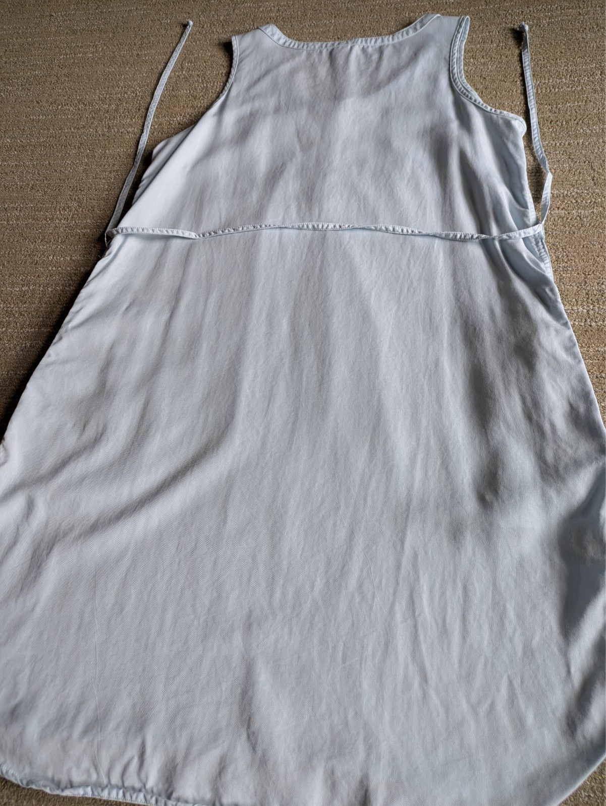 Eddie Bauer Lightweight Tencel Dress Button Tie Belt Sleeveless Sz 12