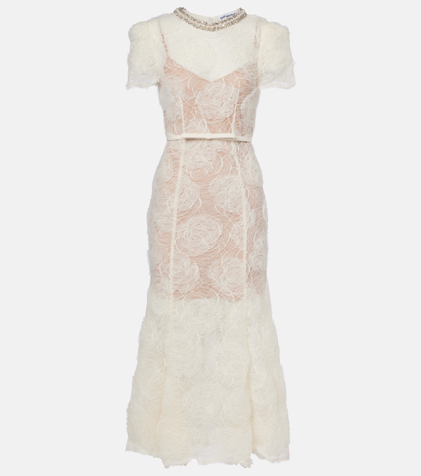self portrait Semi-Sheer Lace Midi Dress NWT Size US 8 UK 12 $ 715