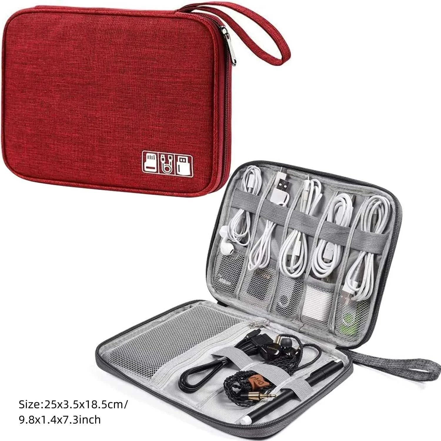 Portable Digital Storage Bag USB Gadget Waterproof Cable Organizer Pouch