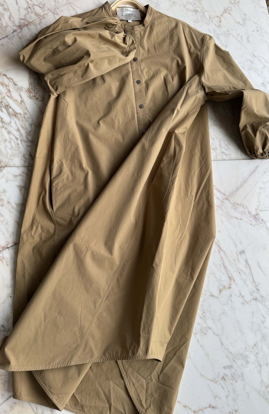 Studio Nicholson Cotton Poplin Villeroy Shift Dress Mid Length Sz 1 S