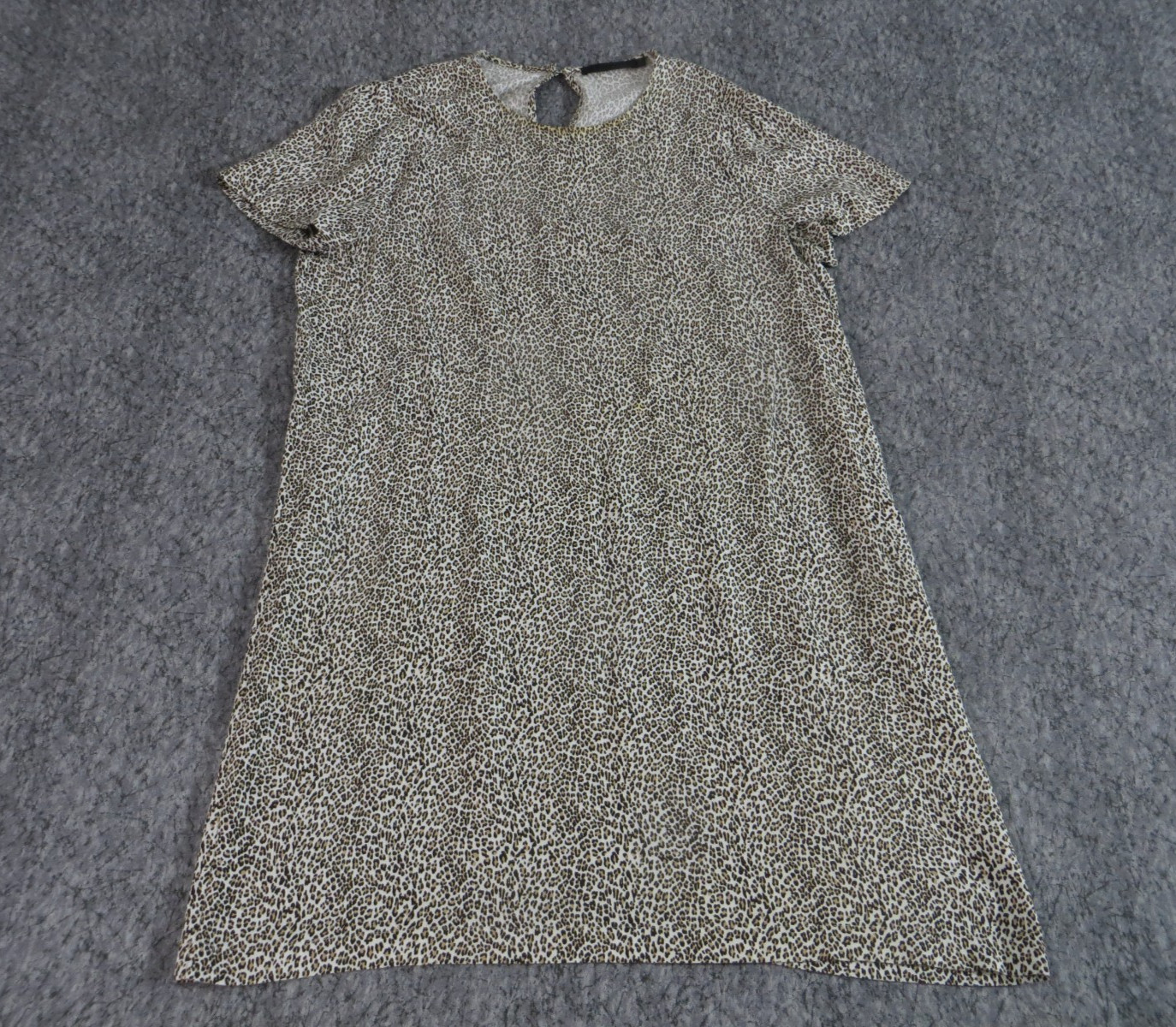 Jenni Kayne Leopard Print Lightweight T-Shirt Mini Dress Womens Extra Large