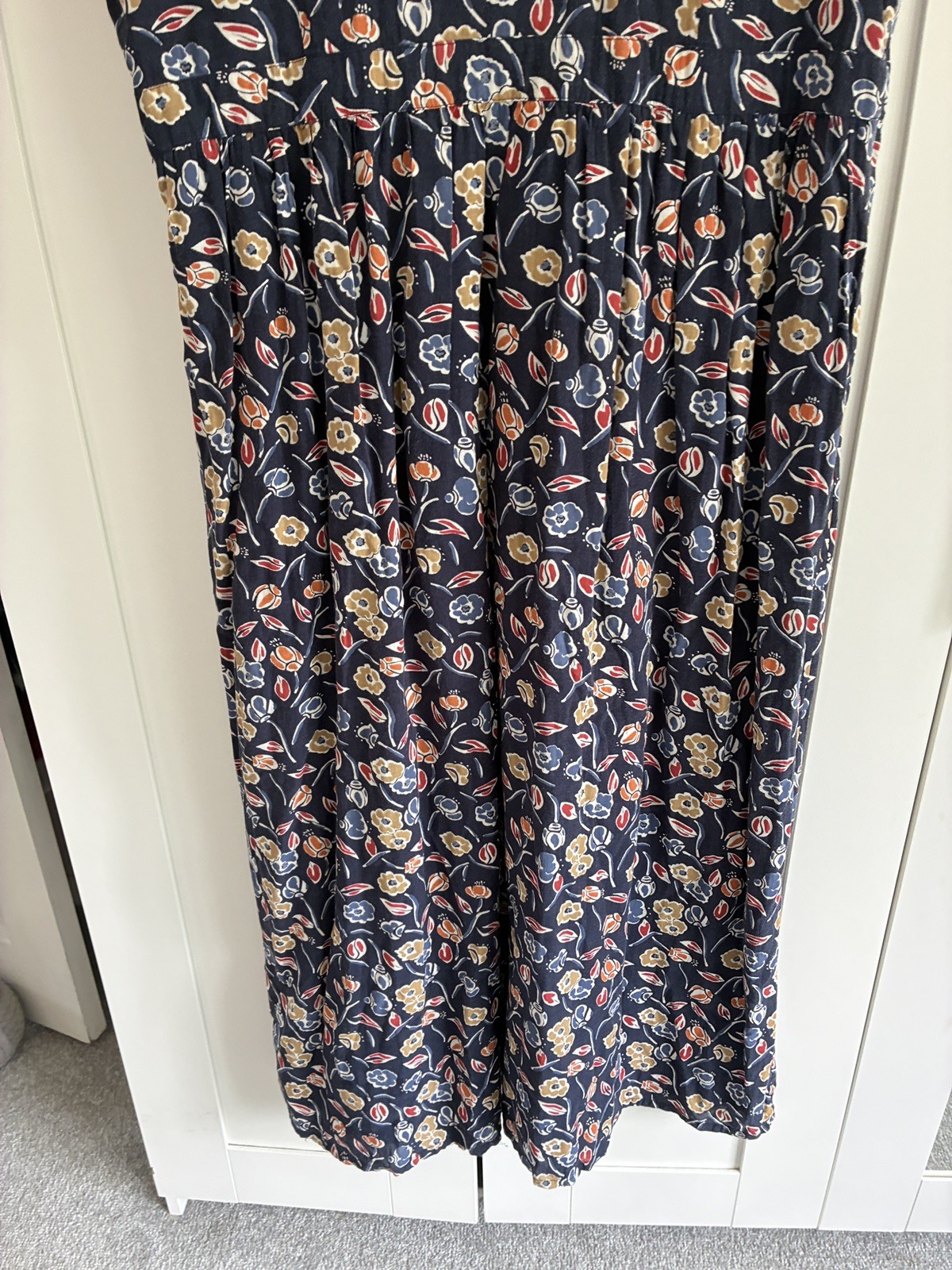 Seasalt cotton midi maxi dress feather slate size 18 summer holiday casual blue