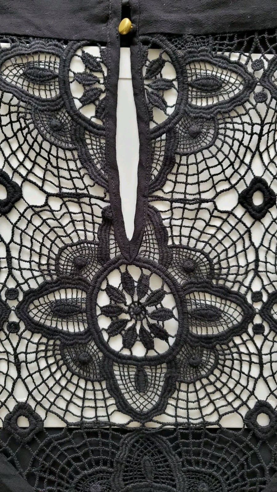 Twelfth Street Black Rayon Crochet Lace Back Whimsigoth Witchy Dress Women L