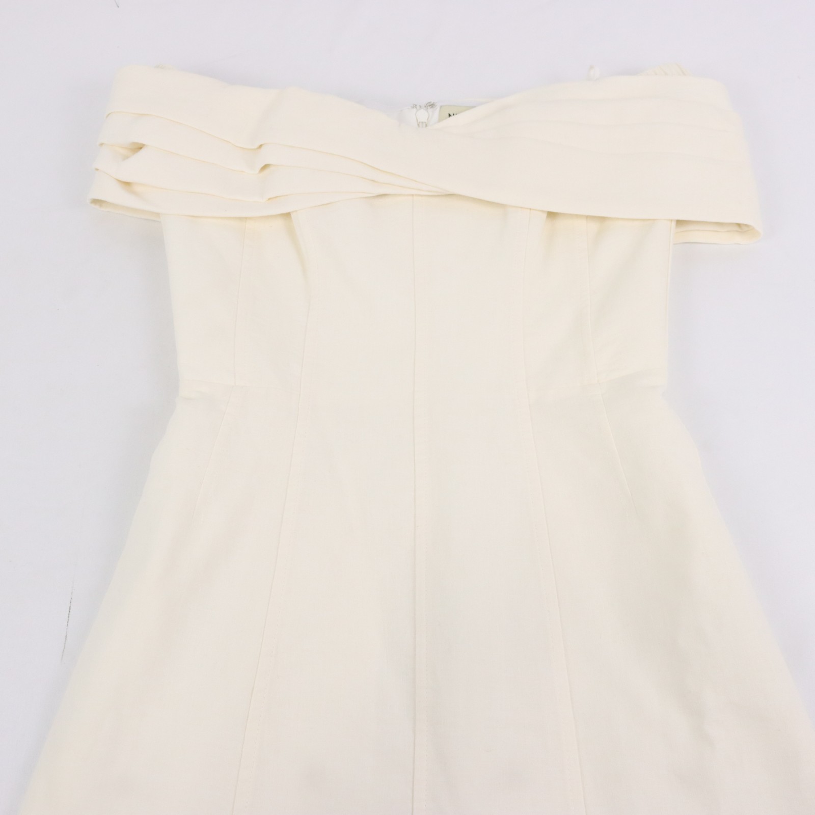 Nicholas Ariana Linen Blend Twist Front Midi Dress In Ivory Women’s Size 2