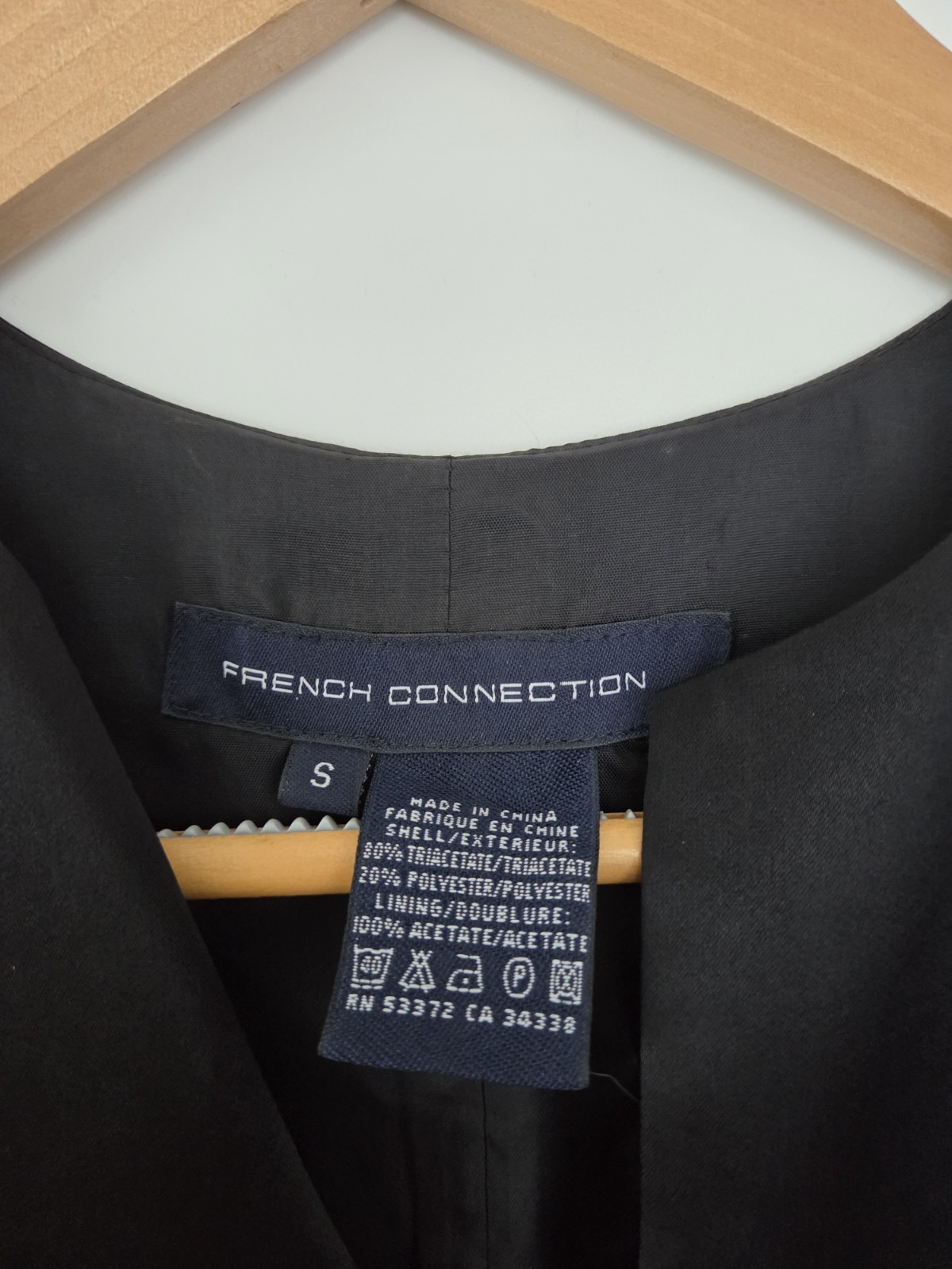 Vintage French Connection Black Sleeveless Maxi Dress Deep V-Neck | Size Small