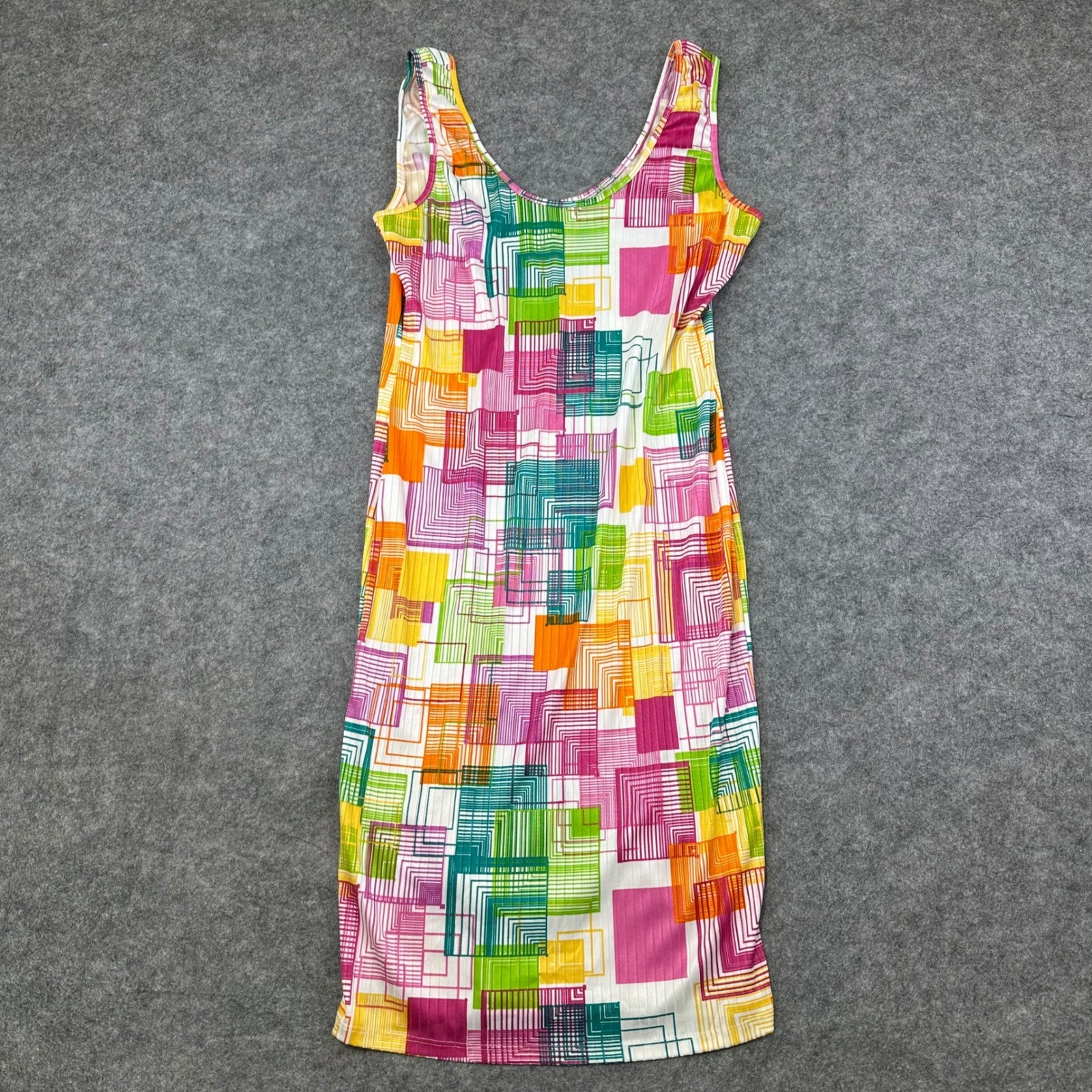 Jolie & Joy Tank Dress Womens Large Multi Color Geometric Abstract Sleeveless