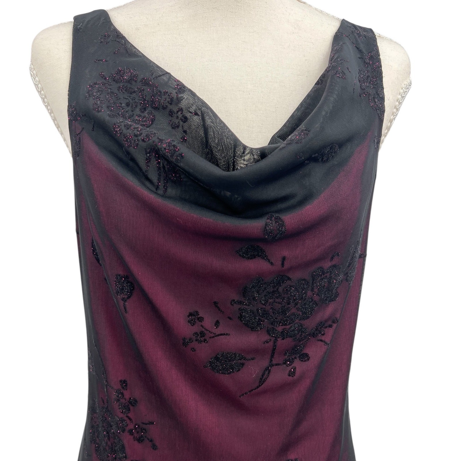 Byer Too Y2K Black Lace Pink Slip Dress Whimsigoth Dark Coquette Fairy Goth