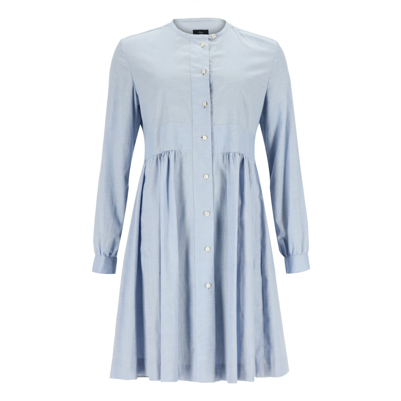 Neri Blusenkleid Damen Hellblau Baumwolle Gr. L italienisch (ehem. UVP € 899 )