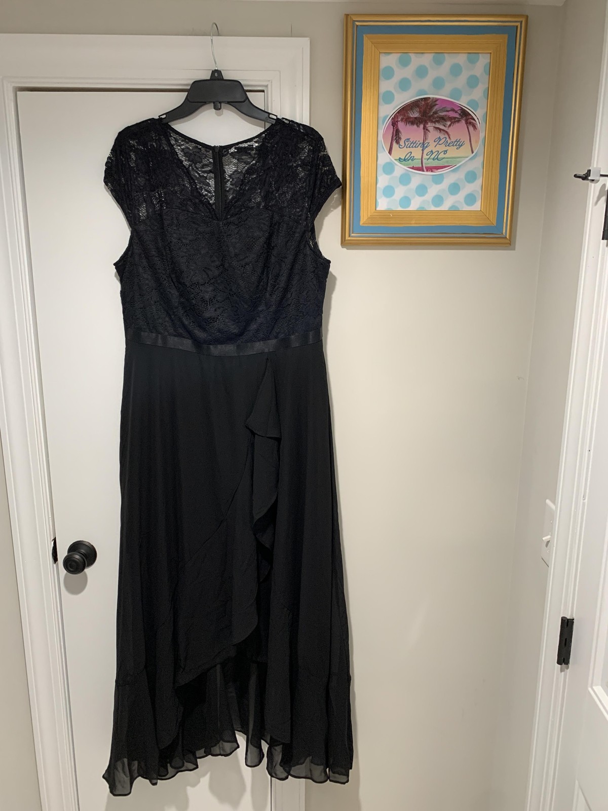 Bbonlinedress Dress Womens XXL Black Lace Hi Low Maxi Formal Evening Gown