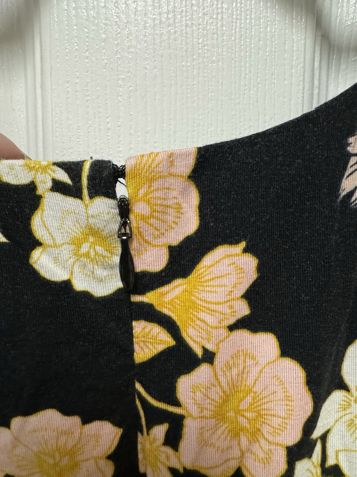 Loft Plus Size 16 Black Gold & Pink Floral Flare Sleeveless Dress