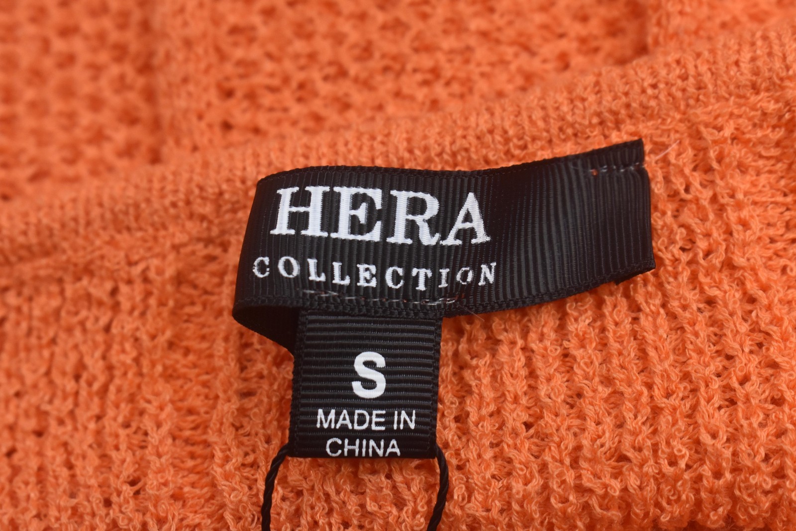Hera Collection Dress Womens Small Orange Knit Bodycon Spaghetti Strap Ribbed