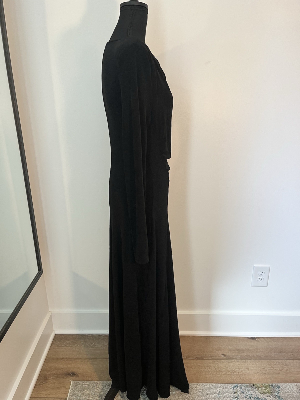 High Stretch, Elegant, Midi, Long Sleeve Black Dress Shein Sz L