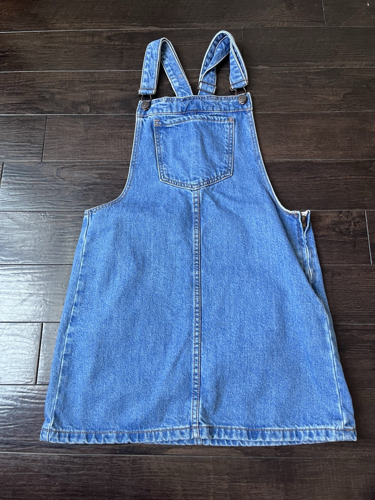 Forever 21 Denim Overall Dress Jumper Pinafore Mini Blue Women’s Small Y2K