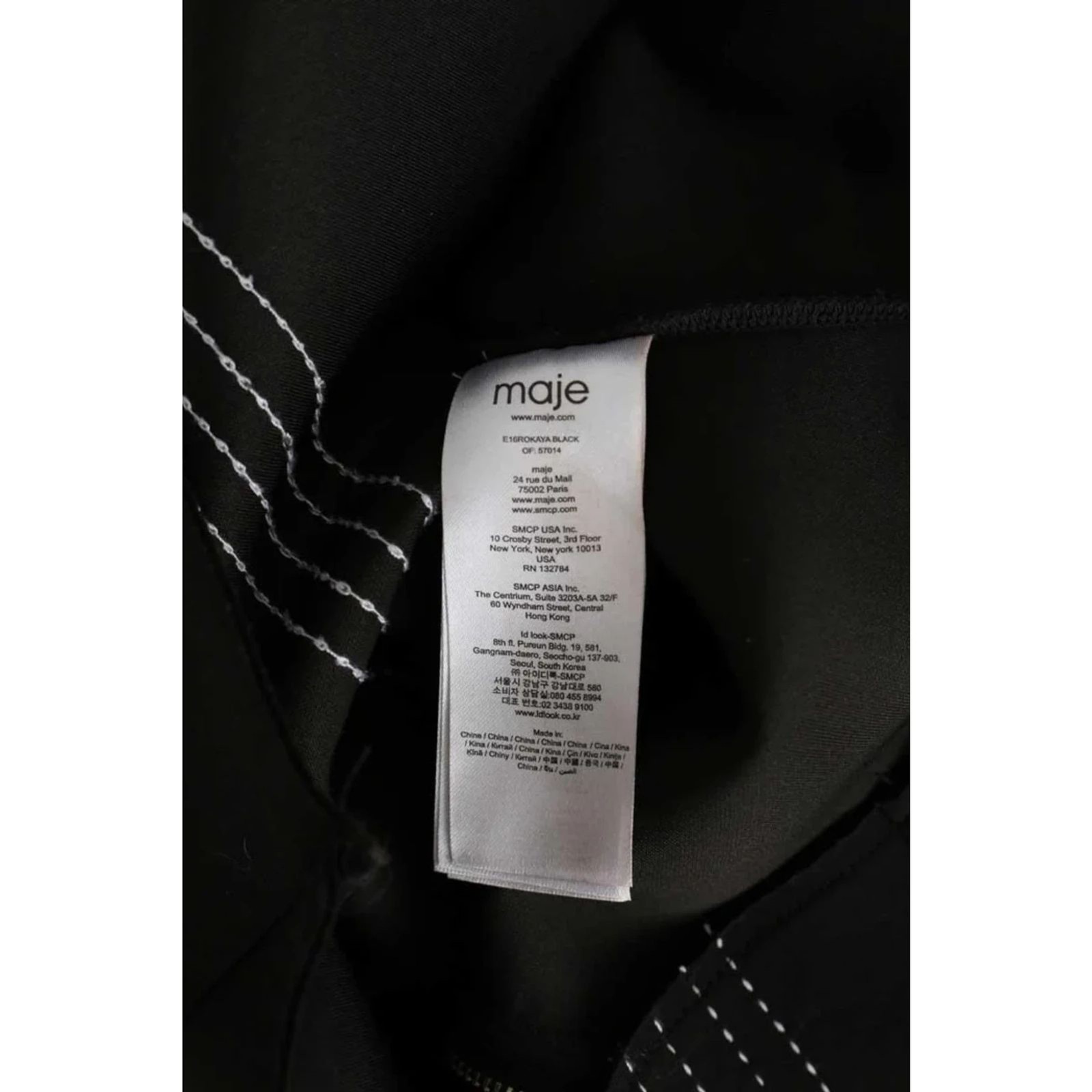 Maje Rokaya Contrast Stitch Scuba Neoprene Sleeveless LBD Mini Dress Medium EUC