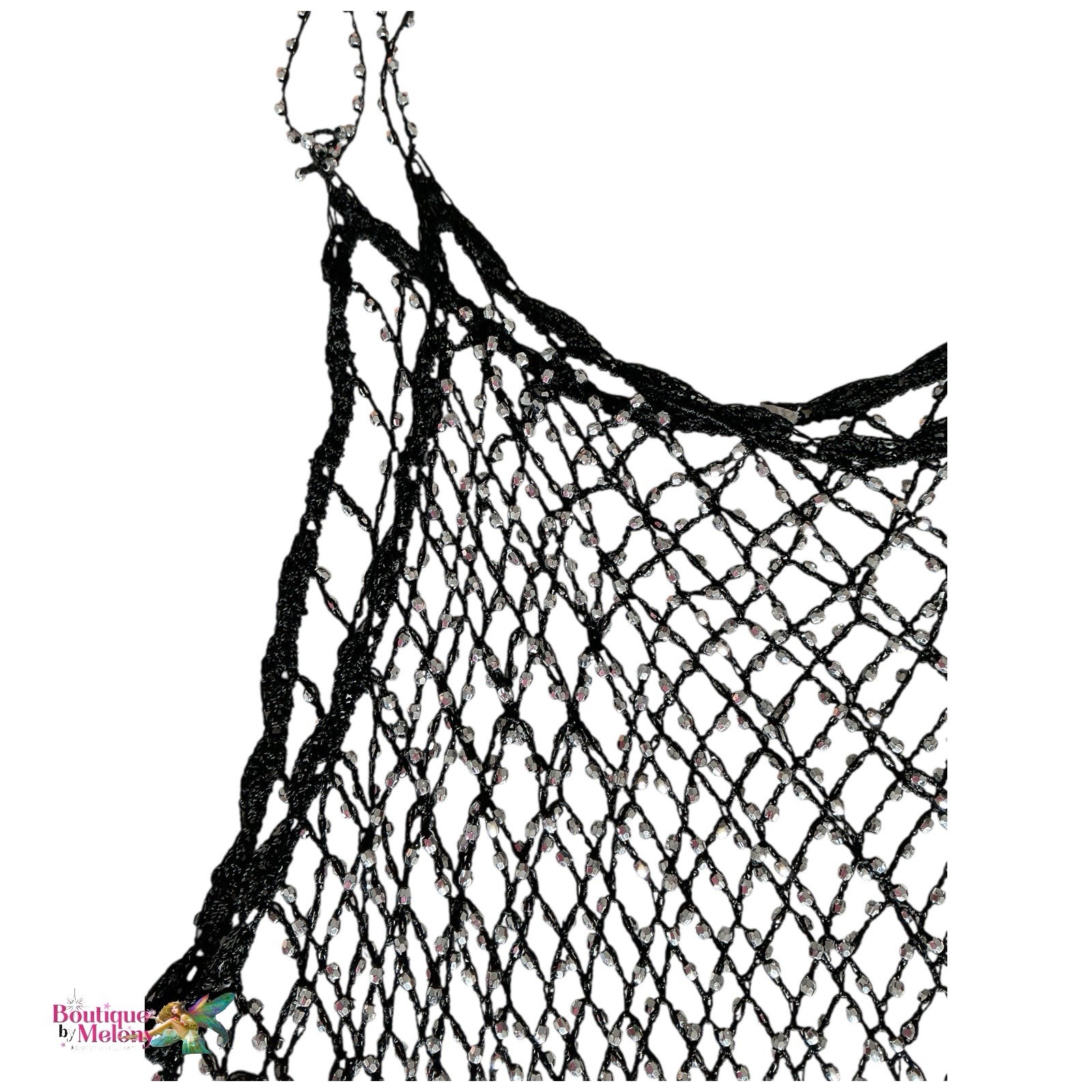 Fully Beaded Lightweight Fishnet Tank Dress Unknown Brand Mini Dress Strappy