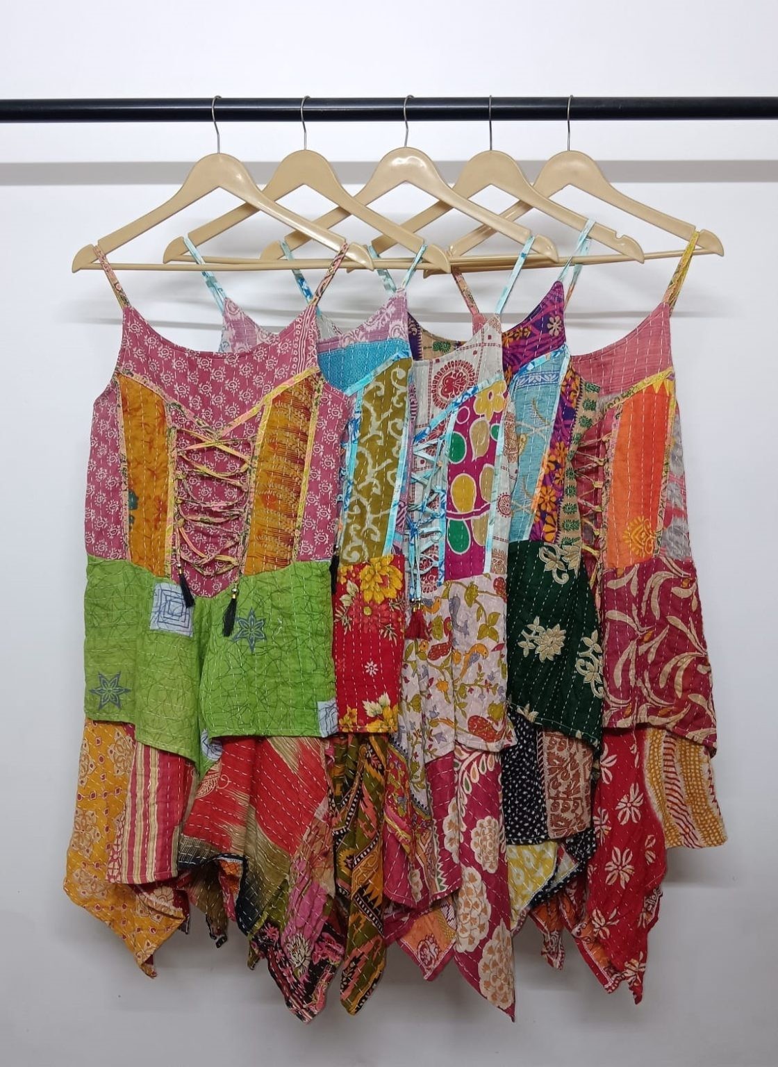 Women Spaghetti strap Patch Fit & Flare handkerchief hem Dress Wholesale Mix Lot