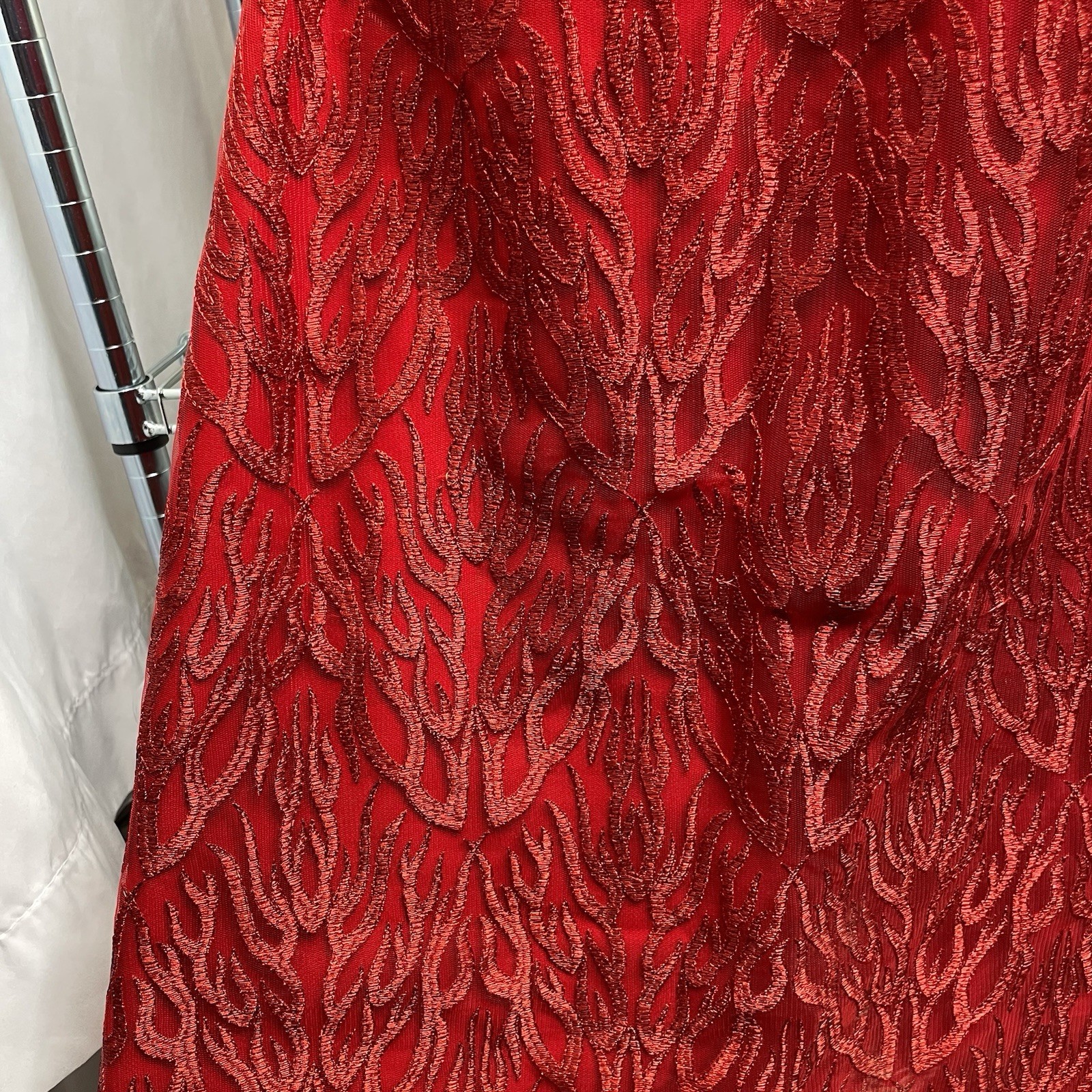 Ana Maria Mariano Red Evening Gown Est. Size 2 Bodycon Statement Va Va Voom