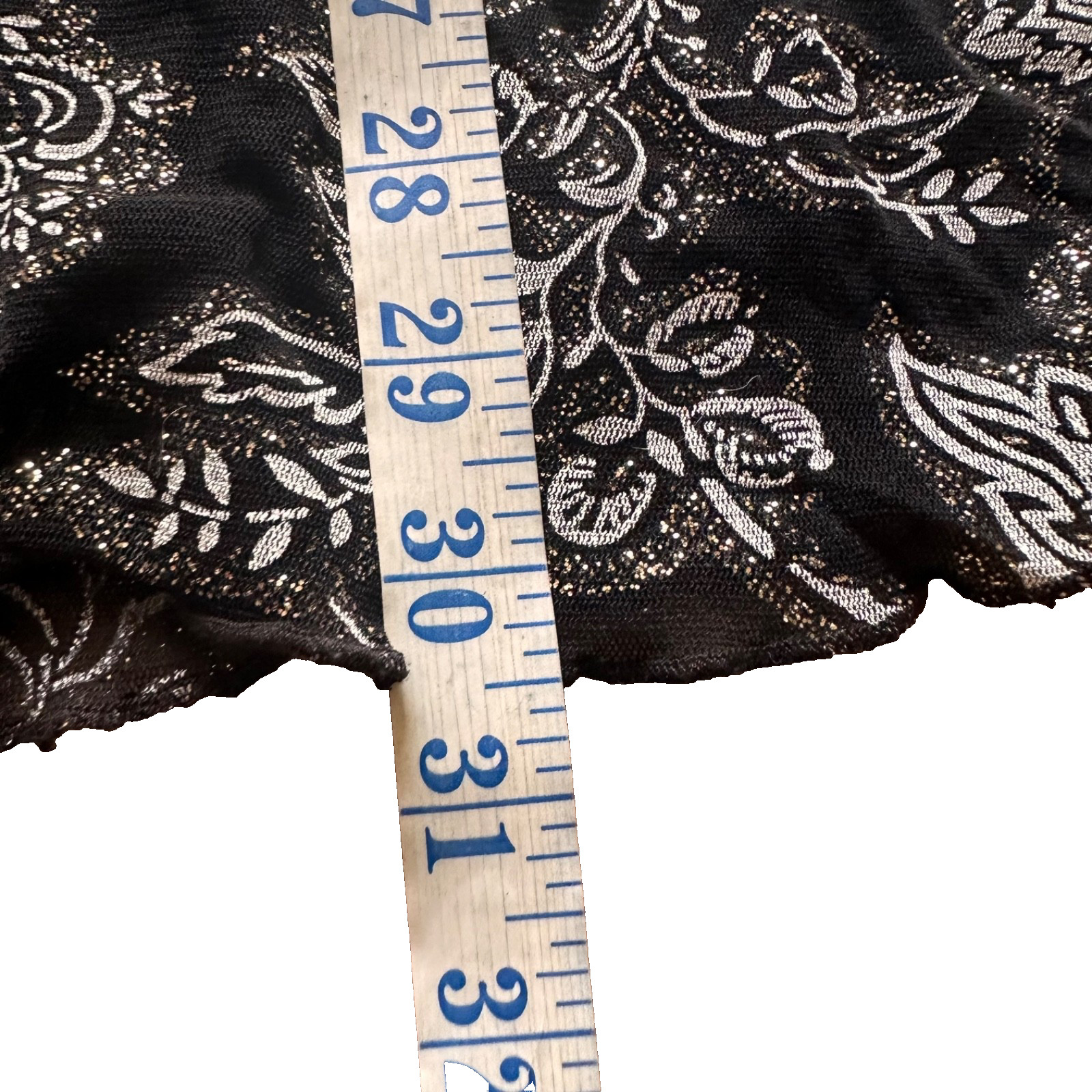JANE NORMAN Black White Floral Strapless Party Dress Silver Glitter Y2K Size 12