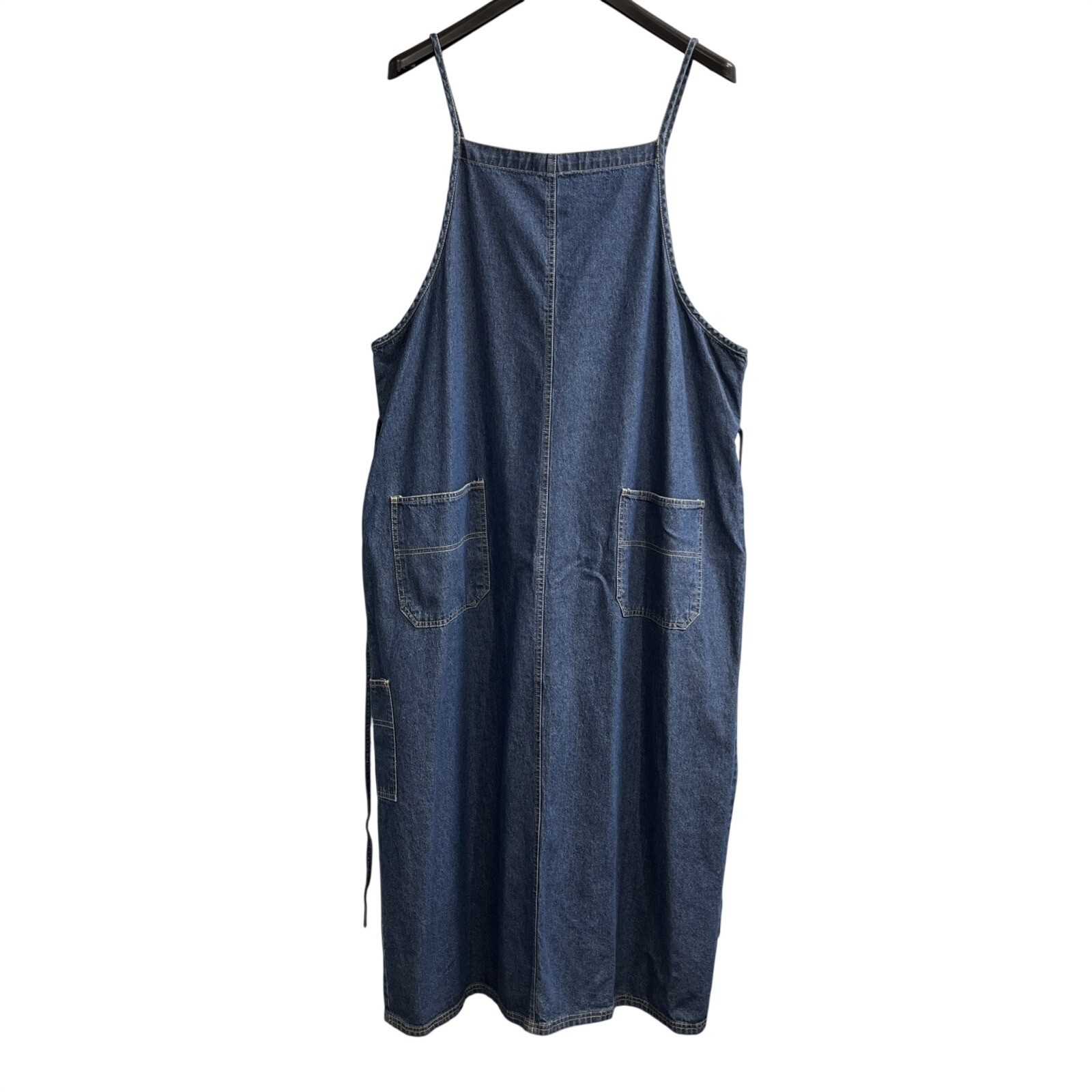 Vintage True Blue Denim Jumper Dress Size 24W Overall Modest Teacher Cottage