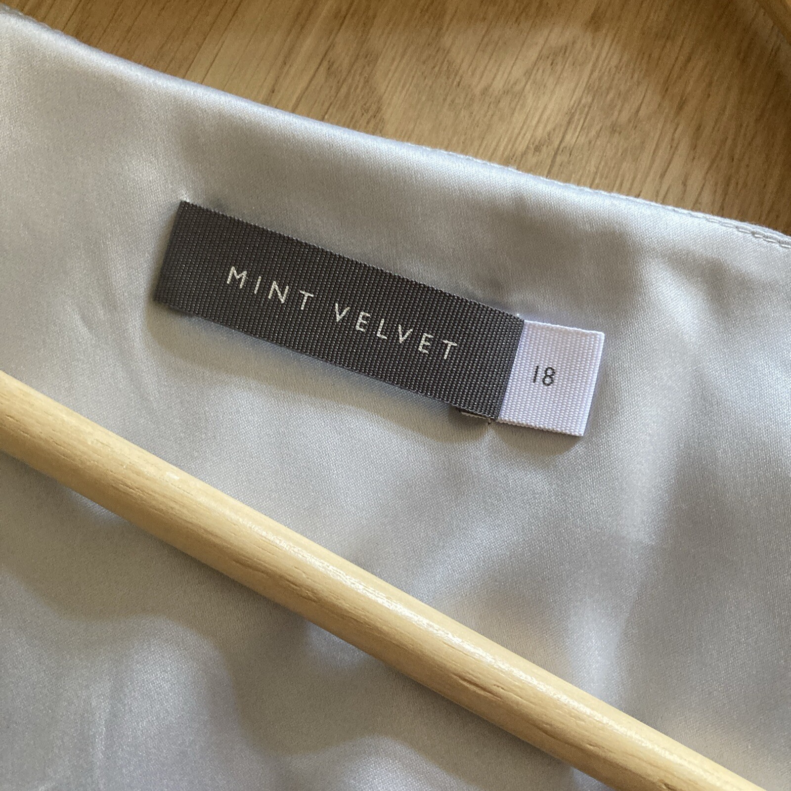 Mint Velvet grey yellow colourblock midi dress UK18 v-neck sleeveless, lined
