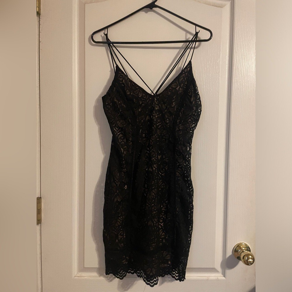 Topshop Black Lace Mini Dress 6 Night Out Cocktail Club Sexy Party Witchy Goth