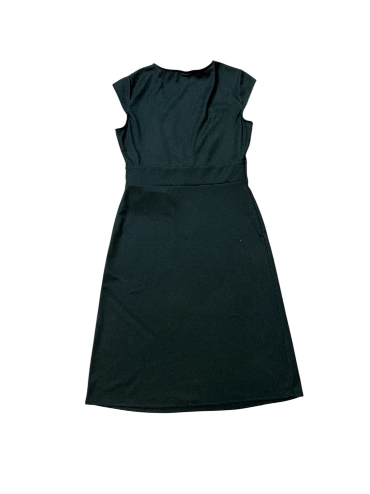 REI Small V Neck Black Dress Sleeveless Empire Knee Length Athleisure Stretch