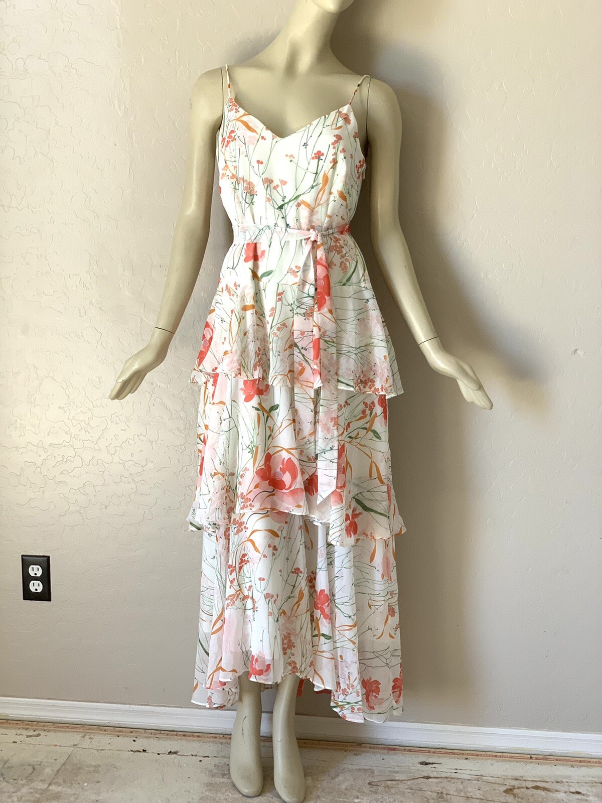 Karen Millen Chiffon Floral Belted Dress