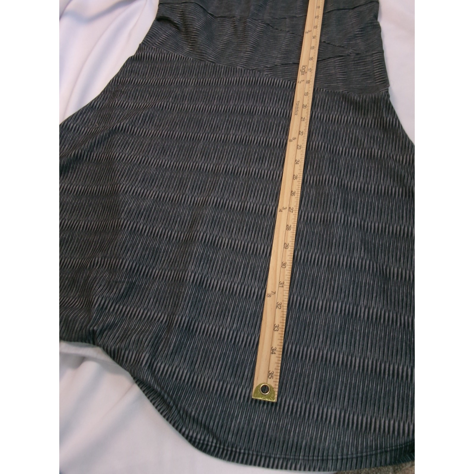 Prana Gray Striped Racerback Athletic Dress Built In Shelf Bra Medium
