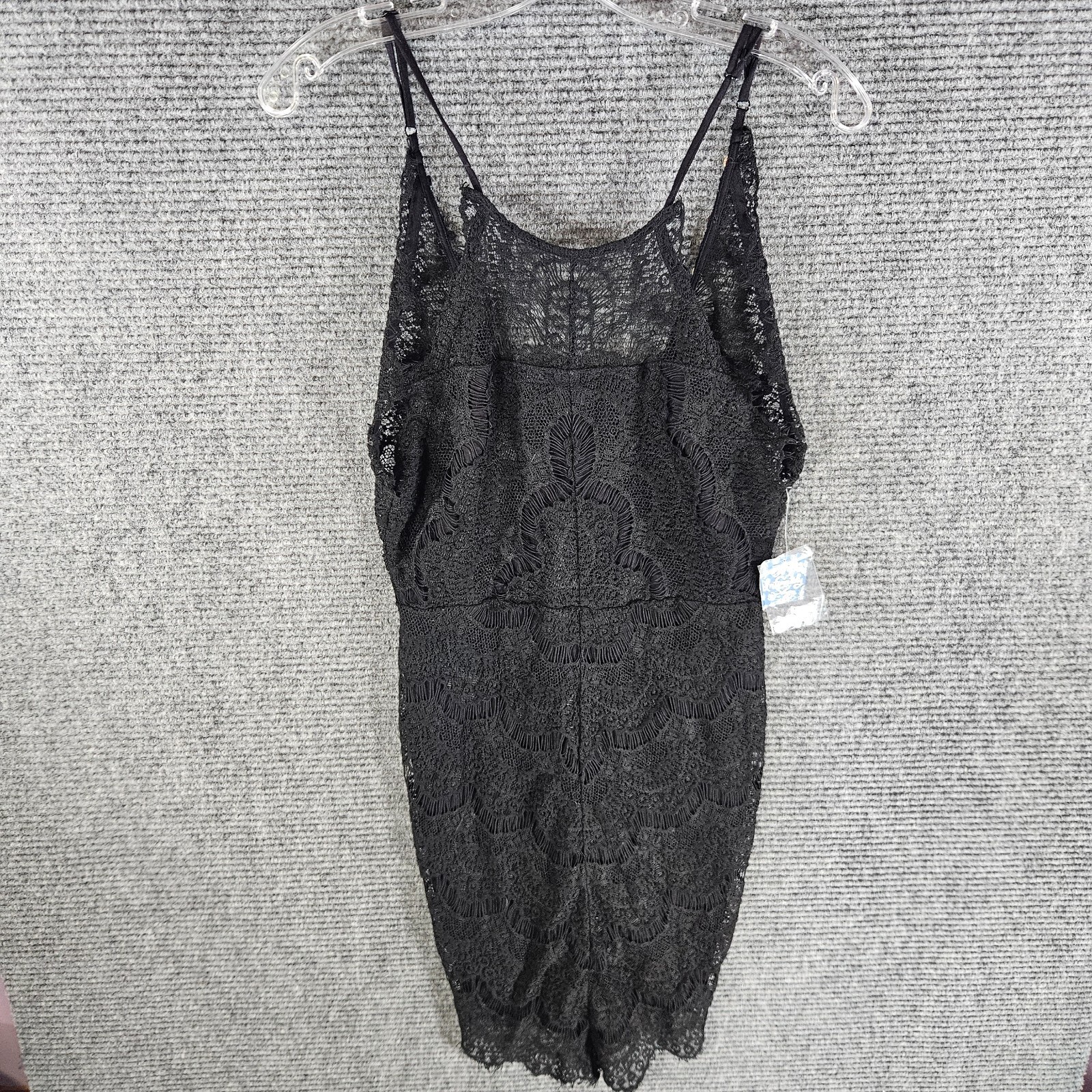 Intimately Free People Black Sz Small She’s Got It Mini Slip Dress Eyelash Lace