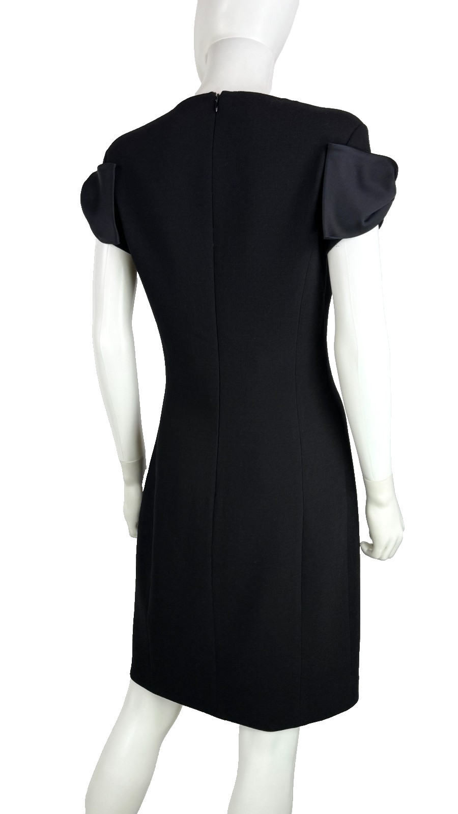 $1.8K Michael Kors Collection Black Wool Silk Cocktail Dress 6 US 42 IT M Runway