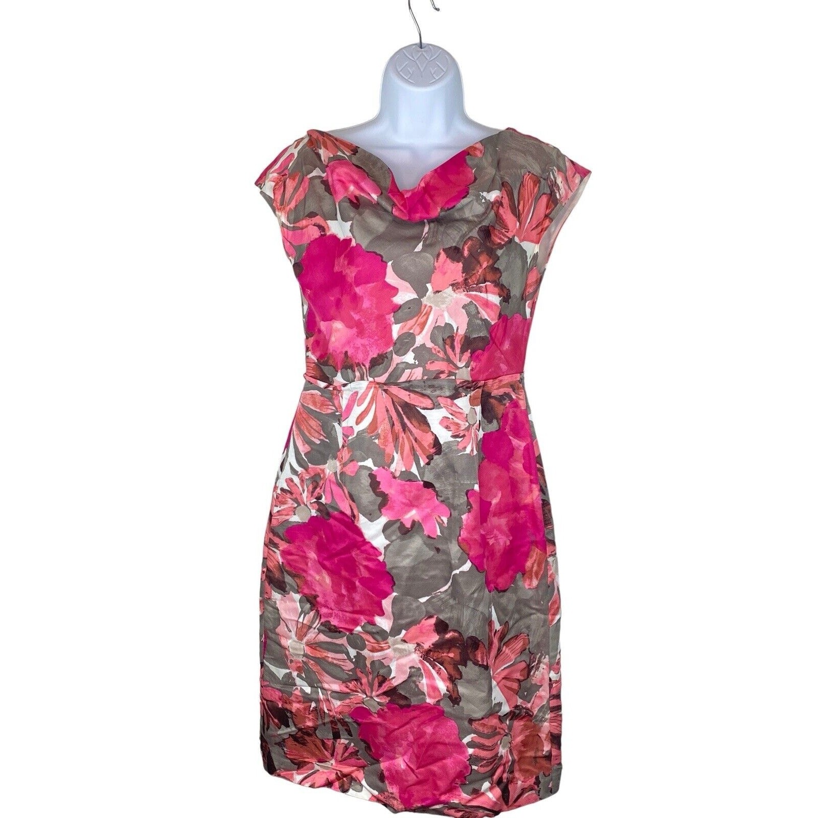 Banana Republic Mad Men Women’s Floral Sheath Dress Size 4 Pink Floral