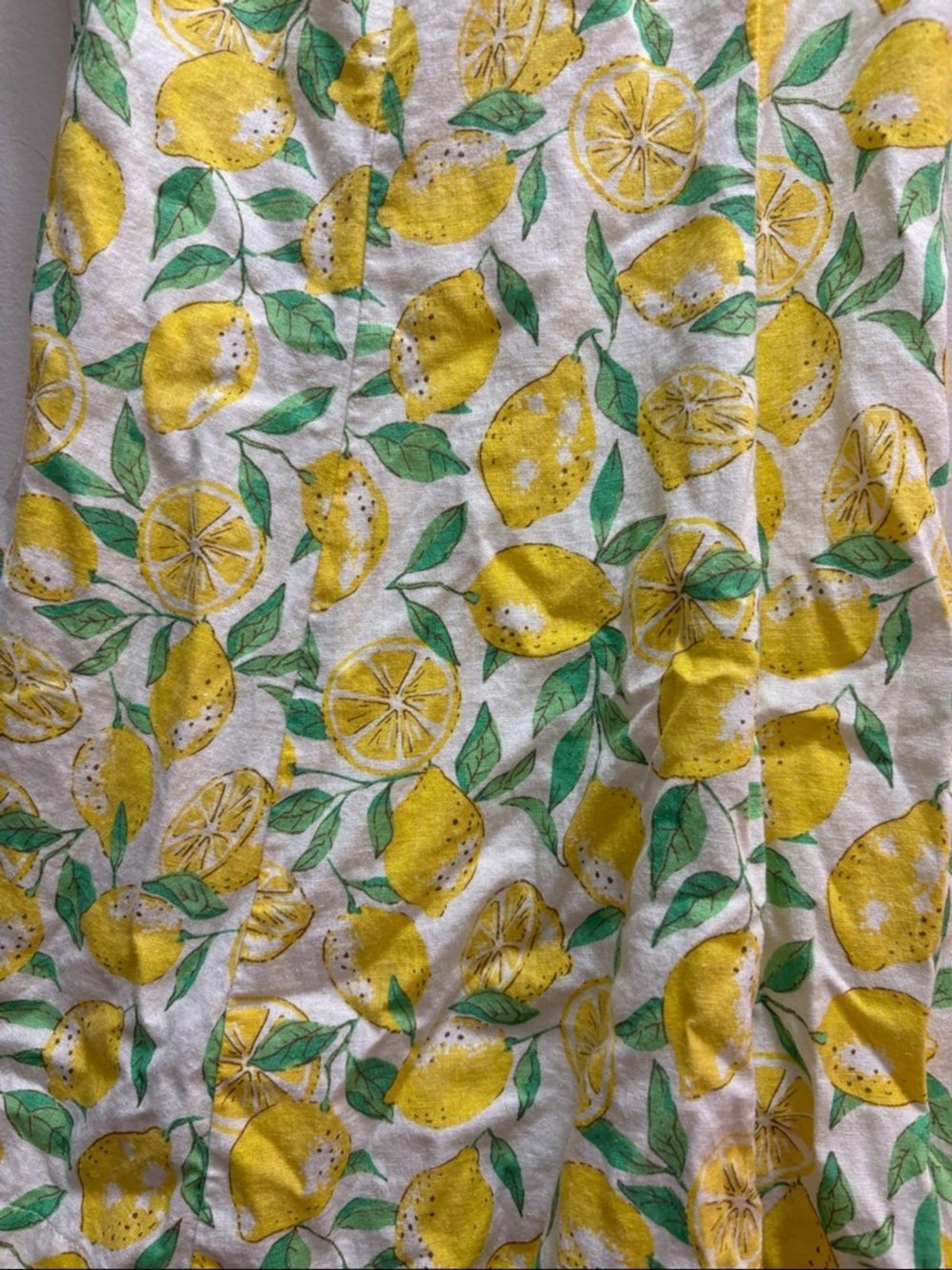 GAP XL White Yellow and Green Lemon Sleeveless Summer Dress