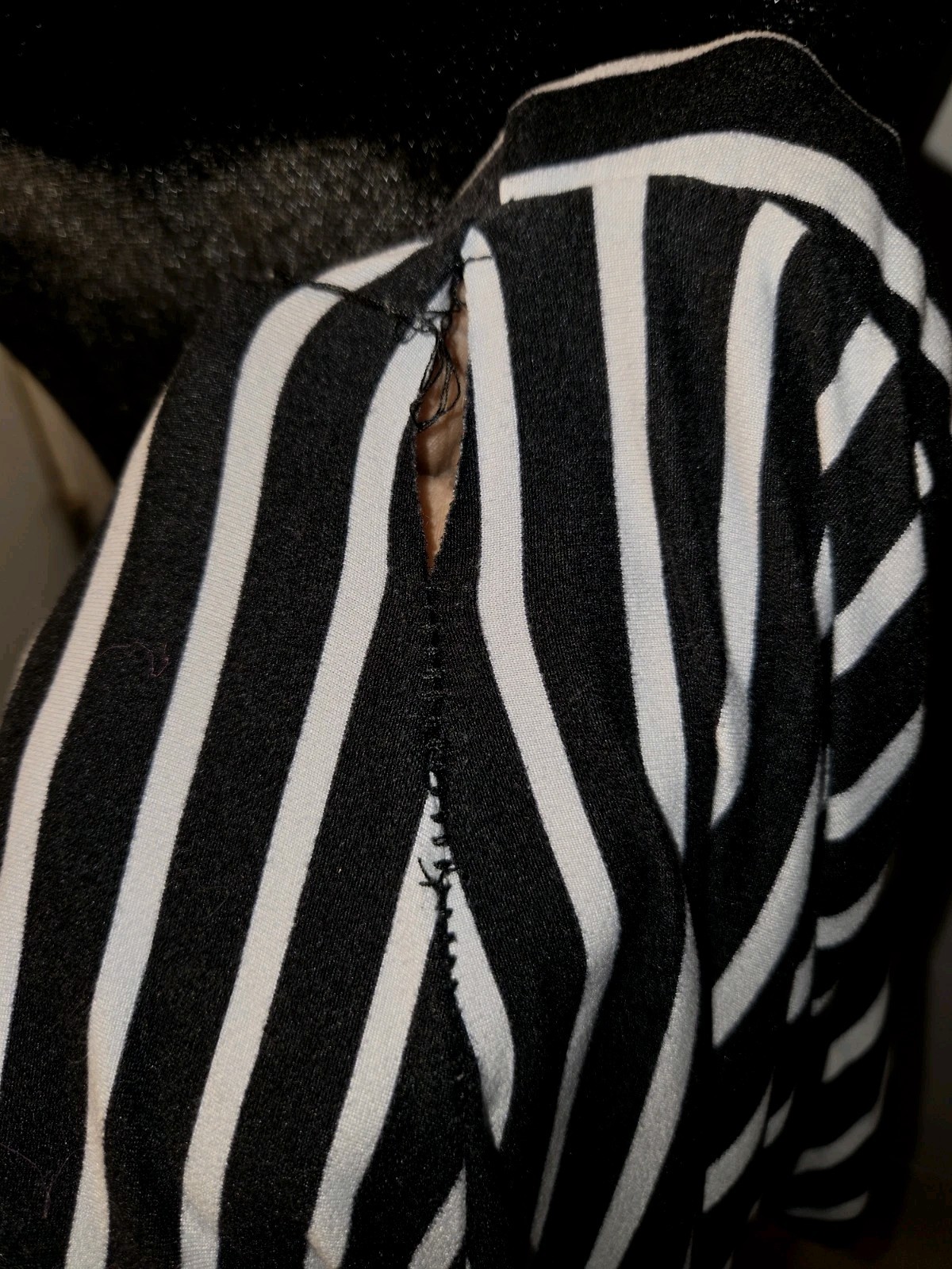 Women’s Strapless Maxi Black & White Striped Dress