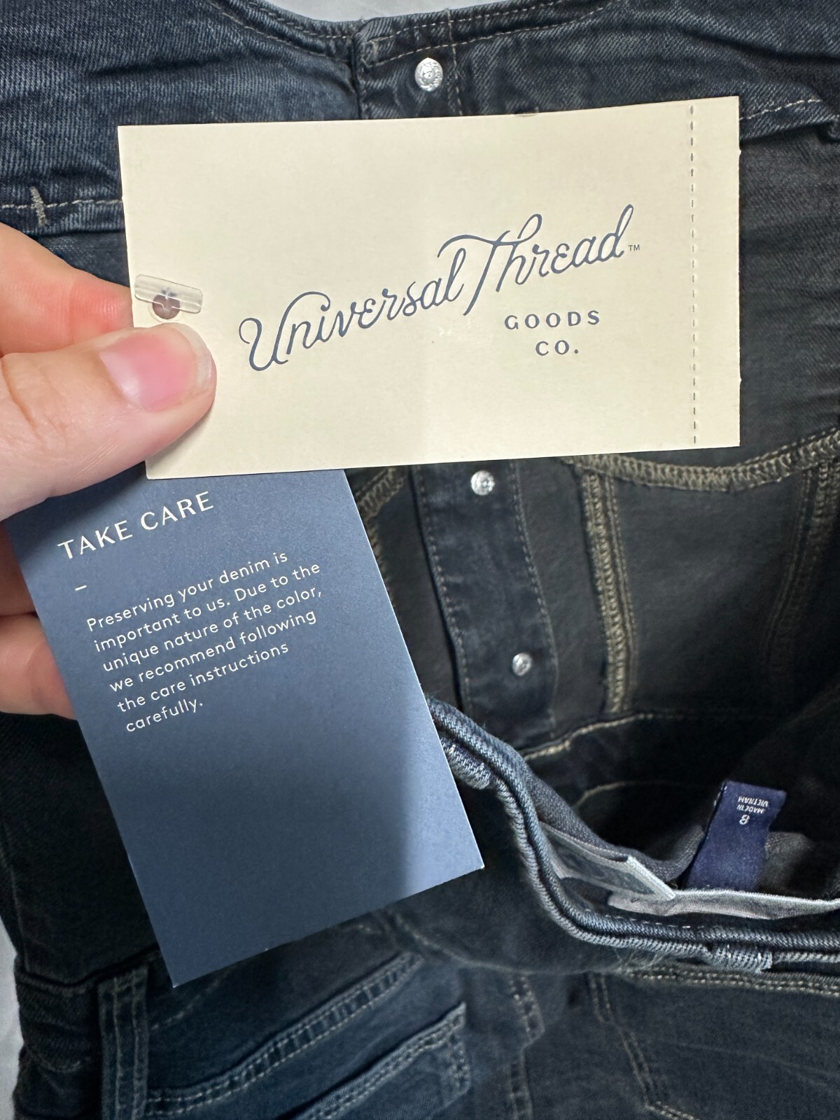 Universal Thread Halter Denim Midi Dress – Dark Wash – Size 8 New