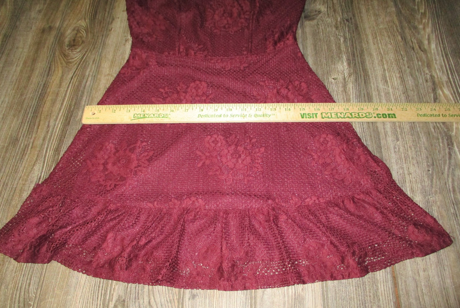 Speechless NWT Wine Sleeveless Princess Seam Ruffle Lace Dress Juniors Size S
