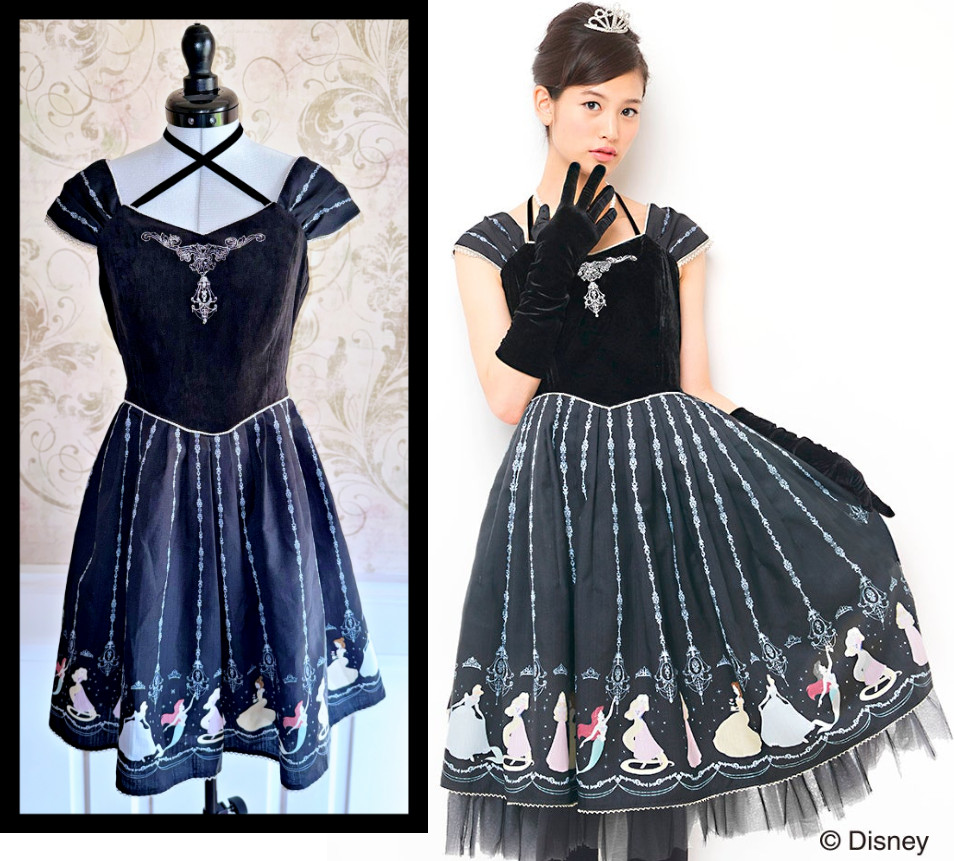 Secret Honey Disney Princess Ornament Christmas OP Dress Lolita Kawaii Japan