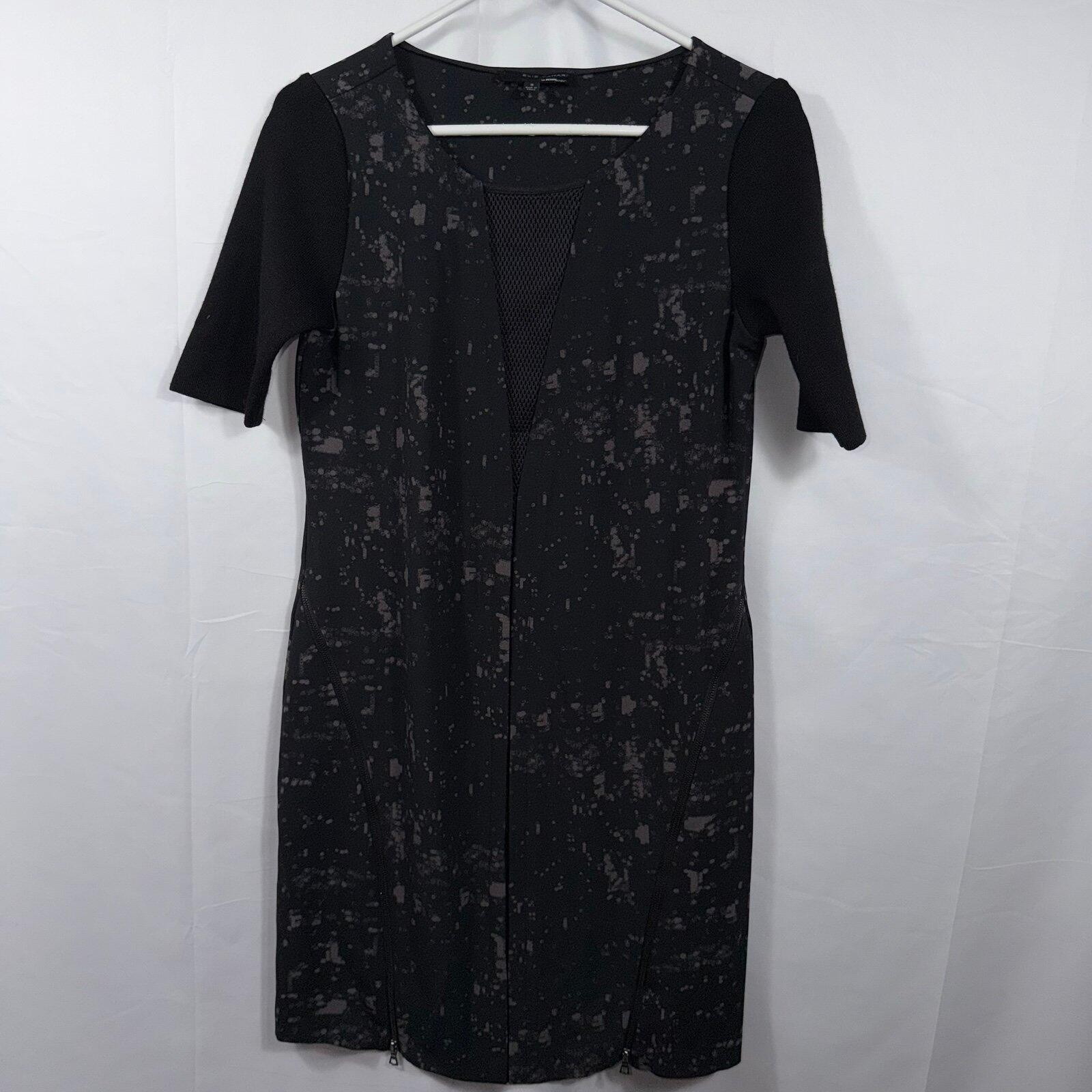 Elie Tahari for Design Nation Black Printed Sheath Small