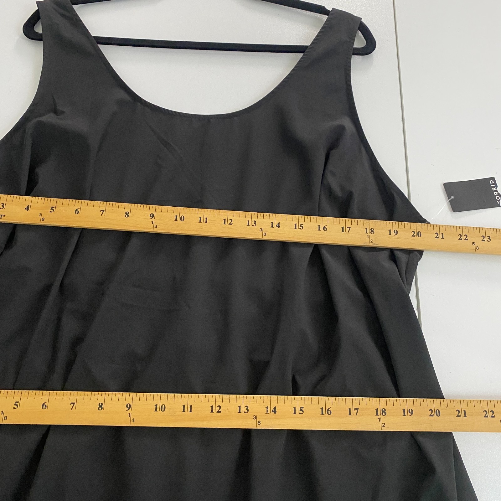 Torrid Stretch Woven Maxi Active Dress Size 2X Black Pockets Stretch Scoop Neck