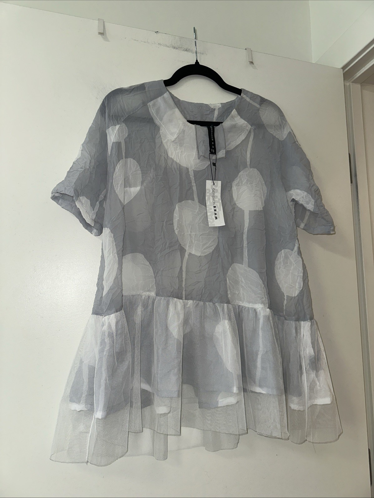 Gershon Bram XS Light Blue Polka Dot Dress Or Top NWT