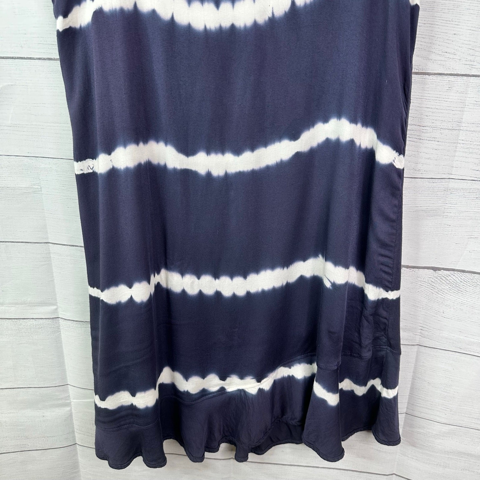 Gypsy 05 Blue White Tie-Dye Sleeveless Dress L Boho Festival Resort Boho Hippie