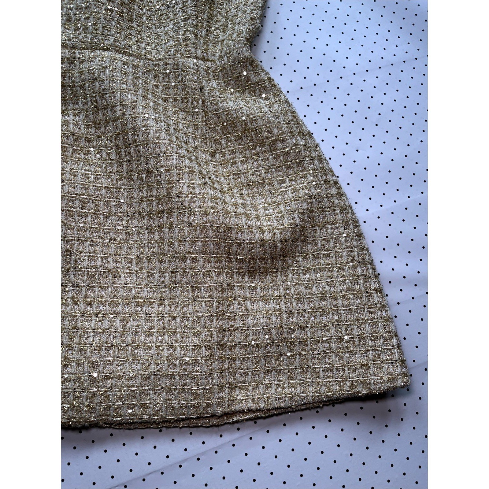 Hello Molly Gold Strapless Tweed Mini Dress Sequin Bouclé Cocktail Party NWT Sml