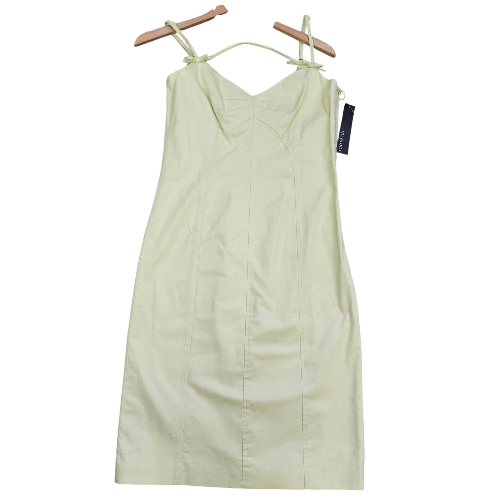 Ideology Pale Green Summer Spaghetti Strap with bows NWT Mini Dress Sz 10